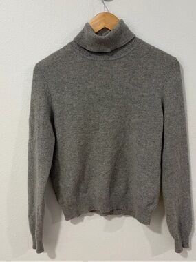 Valerie Stevens Gray Men's Turtleneck Sweater 100 Cashmere